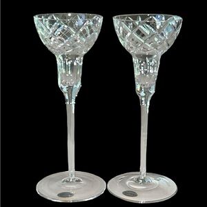 Two Regent Collection Candlestick Holders Full Lead Crystal Vintage Handmade